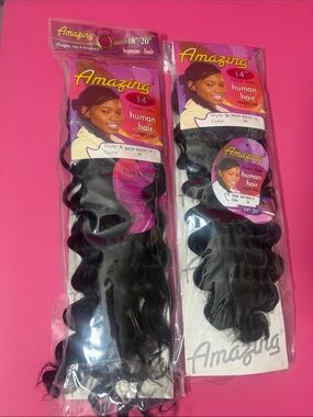 Human Hair Deep Wave Extensions - 1B 14 inch